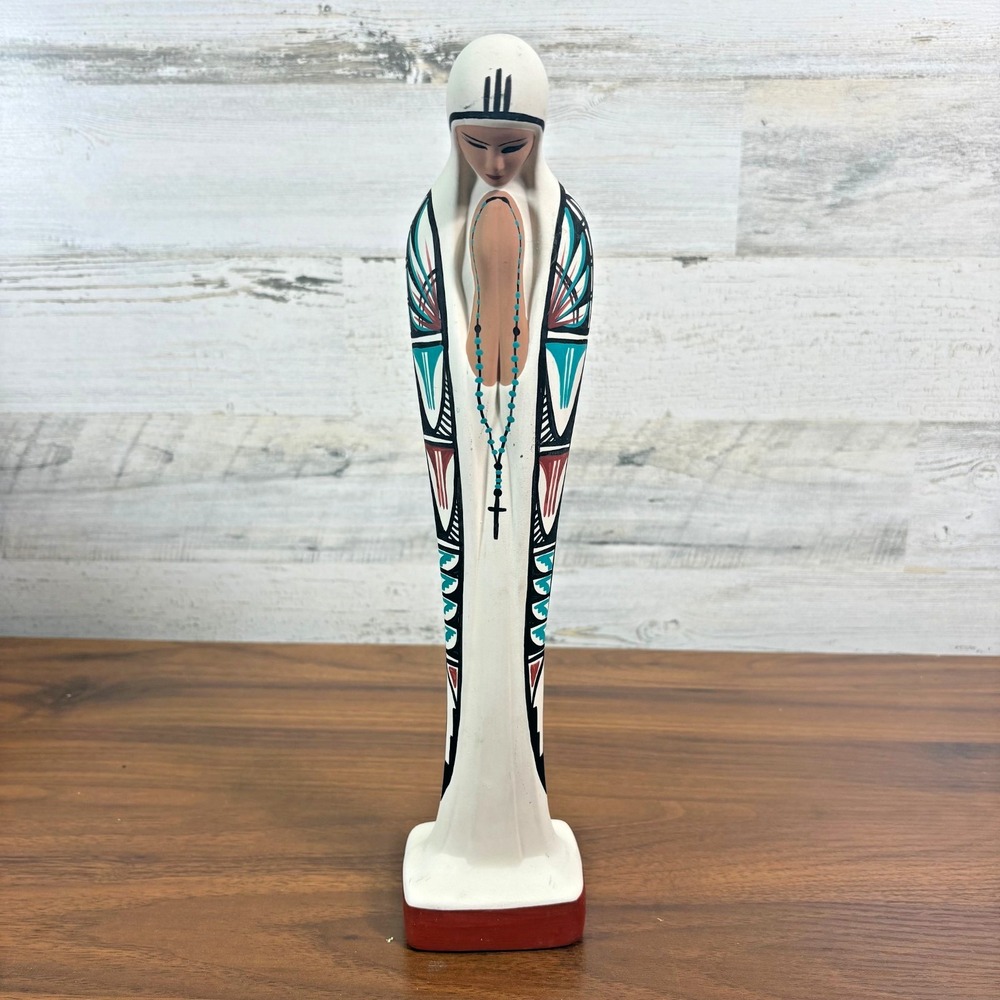 Southwestern Native American Virgin Mary Hand Painted 14" Tall Christianity